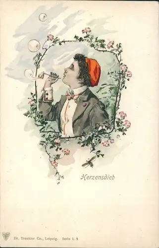 Ak Herzensdieb, Junge, Seifenblasen