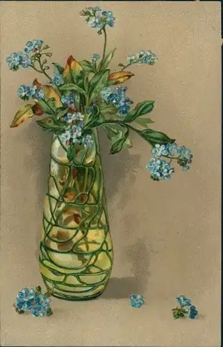 Ak Blumenvase, Vergissmeinnicht