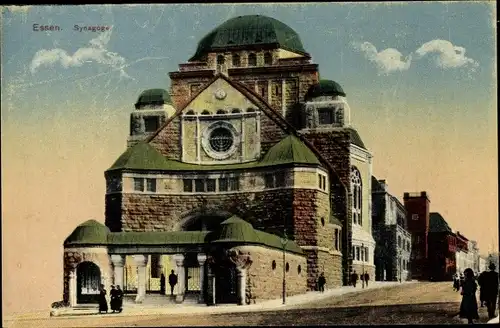 Judaika Ak Essen Ruhr, Außenansicht der Synagoge, Eingangsbereich