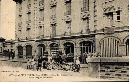 Ak Epinay sur Seine Seine Saint Denis, Geschäftsviertel, Place Jacques Blumenthal