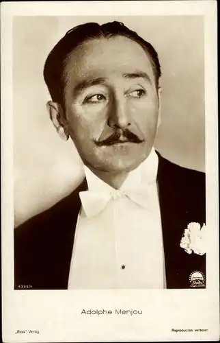 Ak Schauspieler Adolphe Menjou, Portrait