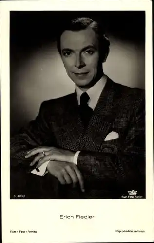 Ak Schauspieler Erich Fiedler, Portrait