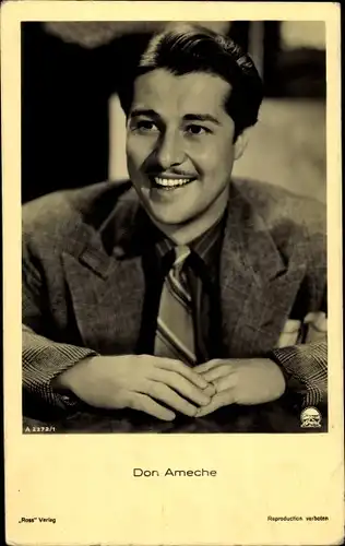 Ak Schauspieler Don Ameche, Portrait