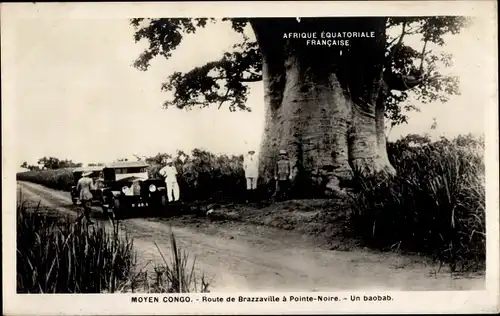 Ak Französisch Kongo, Straße von Brazzaville nach Pointe Noire, Baobab
