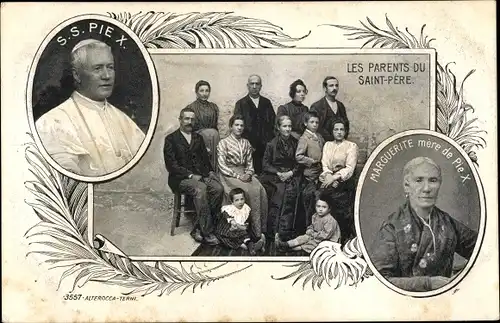 Ak Papst Pius X., Giuseppe Melchiorre Sarto, les parents du Saint Père