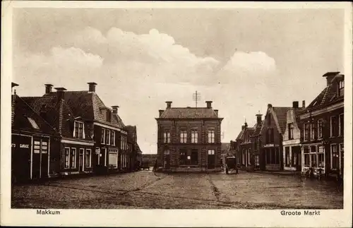 Ak Makkum Friesland Niederlande, Groote Markt