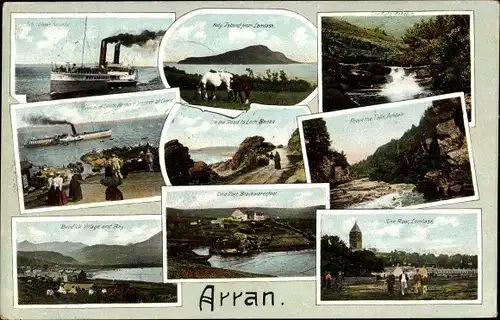 Ak Kildonan Isle of Arran Schottland, Ortsansichten, Dampfer, Fluss
