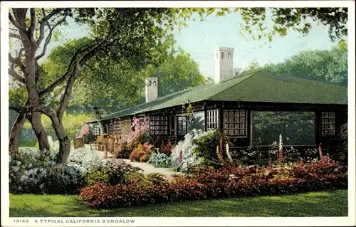 Ak Kalifornien USA, typischer Bungalow