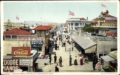 Ak Long Beach, Kalifornien, USA, mit Blick auf den Hecht