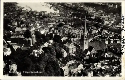 Ak Flensburg in Schleswig Holstein, Panorama, Fliegeraufnahme