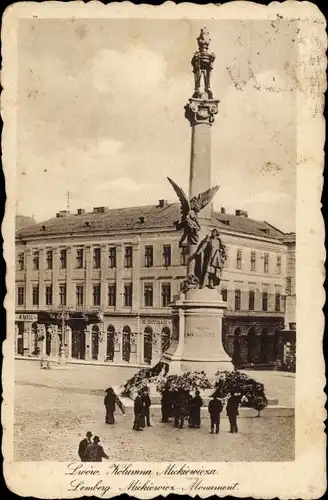 Ak Lwiw Lwów Lemberg Ukraine, Mickiewicz Denkmal
