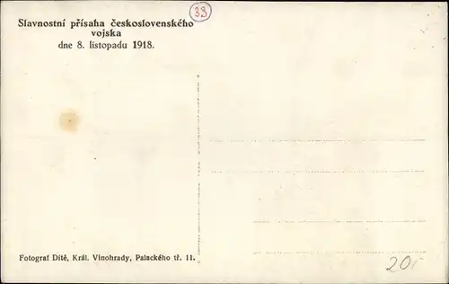 Ak Praha Prag, Unabhängigkeitsfeier, Eid der Armee, 1918