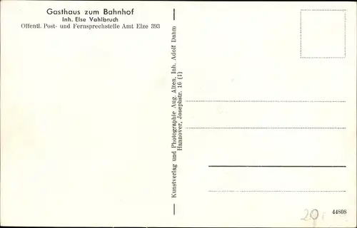 Ak Mehle Elze in Niedersachsen, Gasthaus Zum Bahnhof