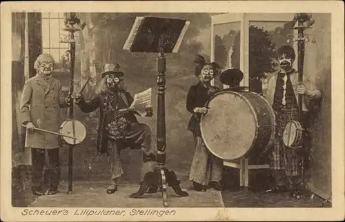 Ak Hamburg Eimsbüttel Stellingen, Scheuer's Liliputaner, Clowns