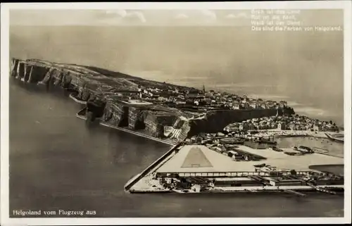 Ak Nordseeinsel Helgoland, Gesamtansicht, Fliegeraufnahme