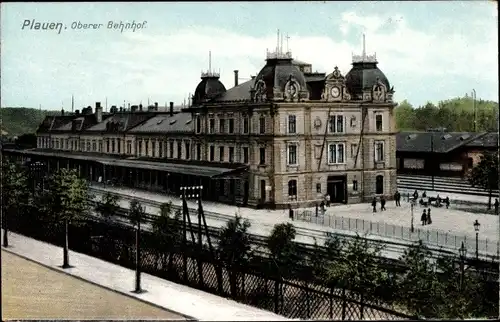 Ak Plauen im Vogtland, Oberer Bahnhof