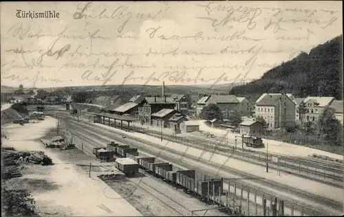 Ak Türkismühle Nahe Nohfelden Saarland, Bahnhof, Gleisseite