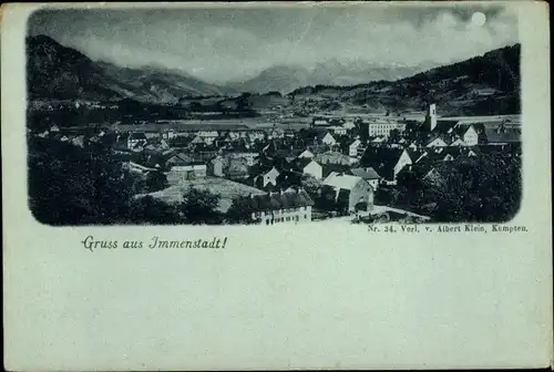 Mondschein Ak Immenstadt im Allgäu Schwaben, Panorama