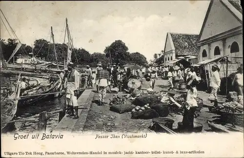 Ak Batavia Jakarta Java Indonesien, Passar Ikan, Fischmarkt, Hafen