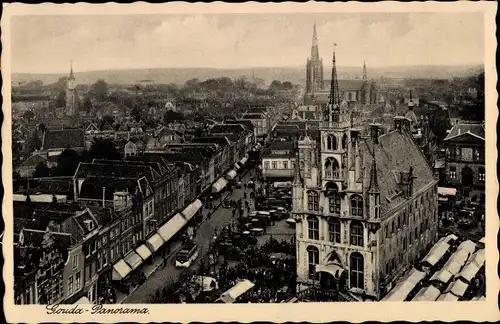 Ak Gouda Südholland Niederlande, Panorama