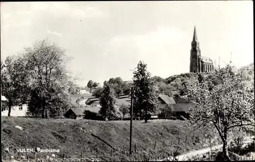 Ak Vijlen Limburg Niederlande, Panorama, Kirche