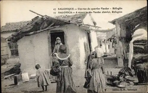 Ak Saloniki Griechenland, Flüchtlinge im Vardar-Viertel