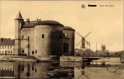 Ak Bruges Brügge Flandern Westflandern, Porte Sainte-Croix, Windmühle