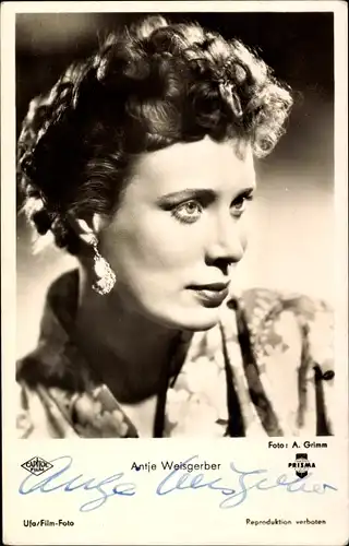 Ak Schauspielerin Antje Weisgerber, Portrait, Autogramm