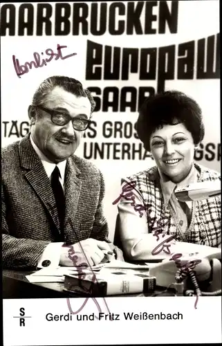 Ak Sänger Duo Gerdi und Fritz Weißenbach, Portrait, Autogramme