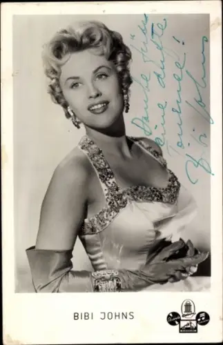 Ak Schauspielerin Bibi Johns, Portrait, Autogramm