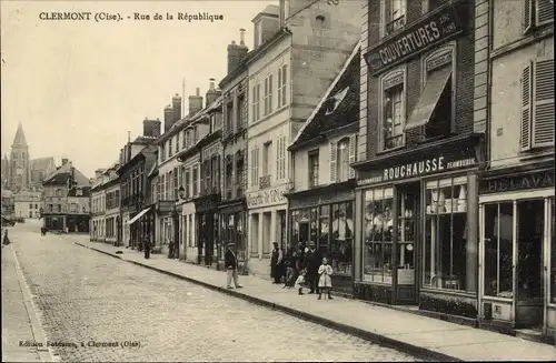 Ak Clermont Oise, Rue de la République