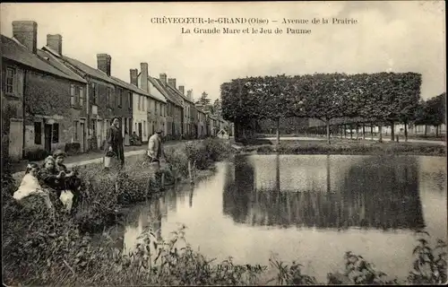 Ak Crèvecoeur le Grand Oise, Avenue de la Prairie, La Grande Mare, Jeu de Paume