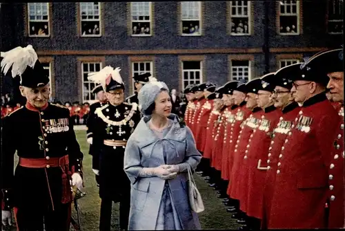 Ak Chelsea London, Royal Hospital, Queen Elizabeth II, Founder's Day Parade 1962
