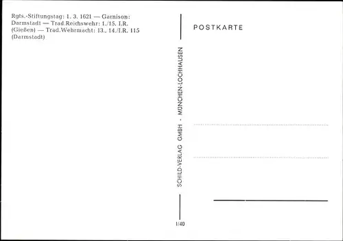 Ak Fahne I. Leibgarde Infanterie Regiment I. Großherzoglich Hessisches Nr. 115