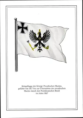 Ak Kriegsflagge der Kgl. Preußischen Marine, 1817-1867, Norddeutscher Bund