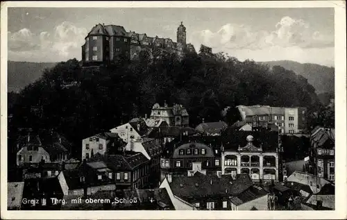 Ak Greiz im Vogtland, Teilansicht, Oberes Schloss