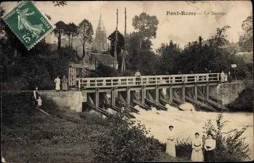 Ak Pont Remy Somme, Der Staudamm