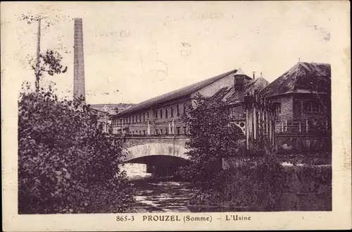 Ak Prouzel Somme, Fabrik