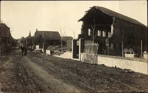 Ak Belgien, 1. Weltkrieg, zerstörtes Gebäude