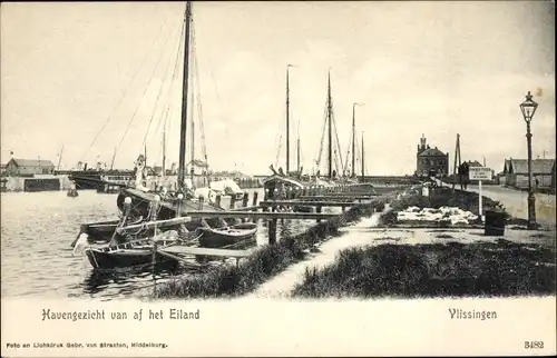 Ak Vlissingen Zeeland Niederlande, Eiland, Hafenpartie