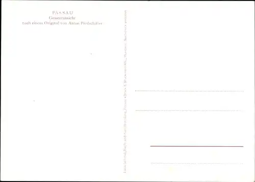 Künstler Ak Passau in Niederbayern, Gesamtansicht