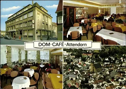 Ak Attendorn im Sauerland, Dom-Cafe, Kölner Straße 7, Inh. Franz-Josef Beul, Panorama