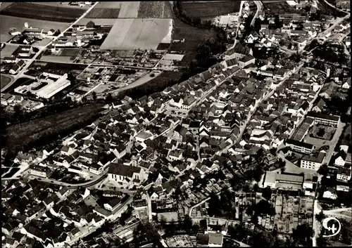 Ak Mellrichstadt in Unterfranken, Innenstadt, Luftaufnahme