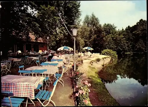 Ak Nürnberg in Mittelfranken, Zabo, Cafe-Restaurant Valznerweiher, Ausflugsgaststätte, Terrasse