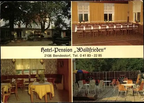 Ak Bendestorf am Kleckerwald in Niedersachsen, Hotel-Pension Waldfrieden, Innenansichten, Terrasse