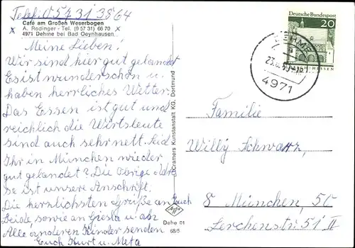 Ak Dehme Bad Oeynhausen in Westfalen, Café am Großen Weserbogen, Terrasse