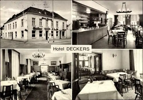 Ak Marienbaum Xanten, Hotel Deckers, Außenansicht, Bar, Speisesaal