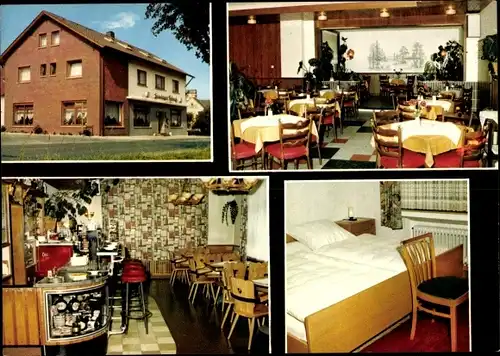 Ak Lohfeld Porta Westfalica an der Weser, Gasthaus Hausberger Schweiz, Außenansicht, Bar