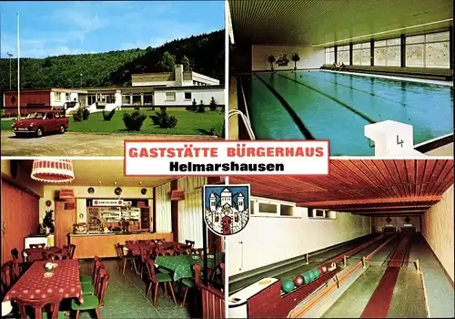 Ak Helmarshausen Bad Karlshafen in Hessen, Gaststätte Bürgerhaus, Inneres