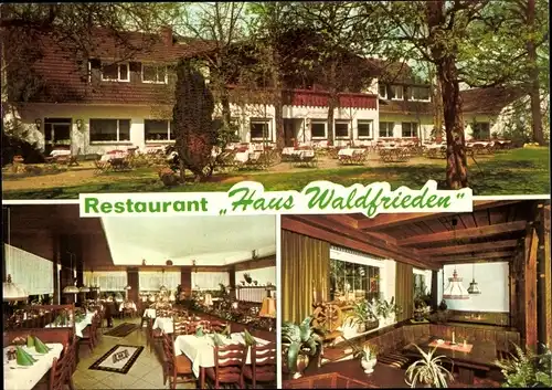 Ak Dülmen im Münsterland Westfalen, Gasthaus Waldfrieden am Wildpark, Innere